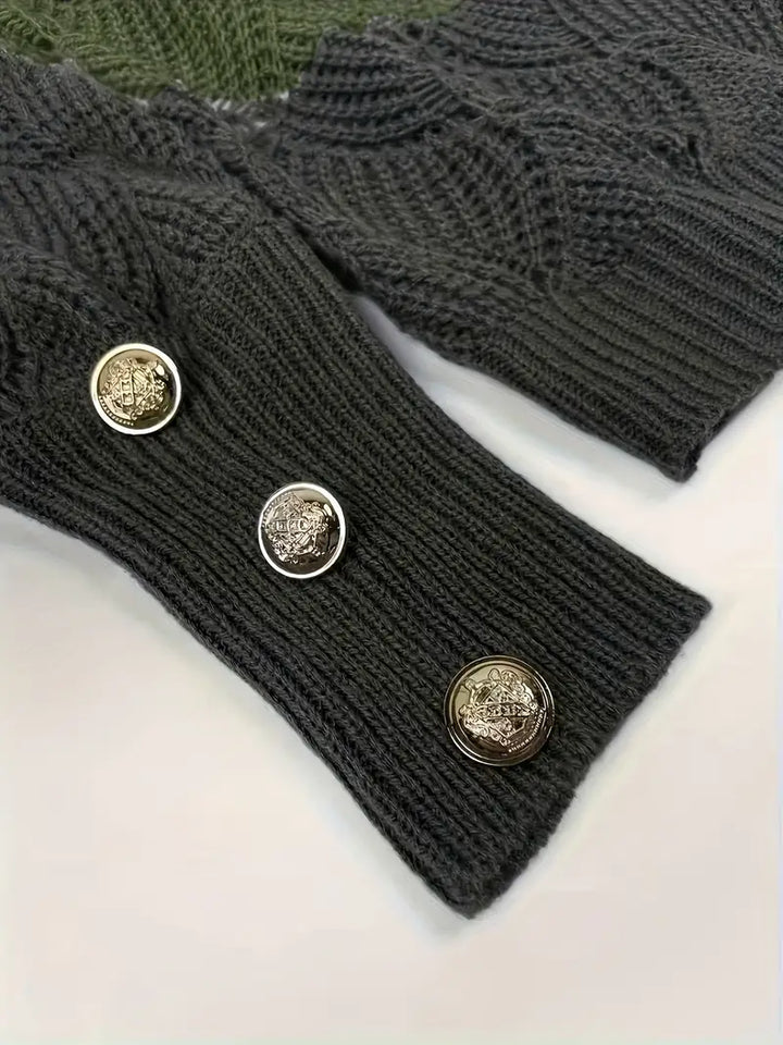 Celina - Elegant V-Neck Knitted Sweater