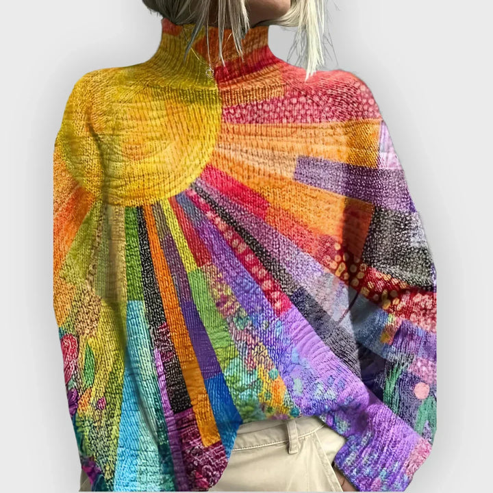 Ellie - Colorful High Neck Sweater