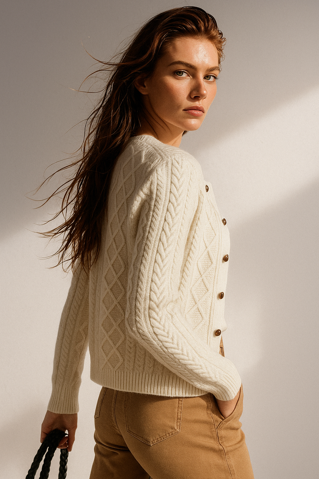 Anna - Cable Knit Cardigan