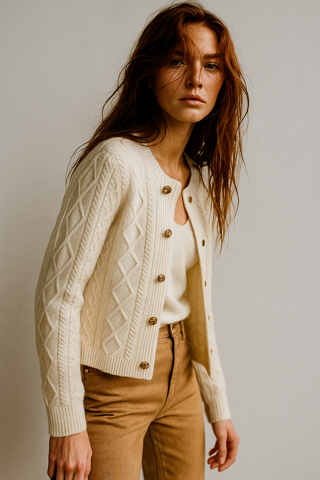 Anna - Cable Knit Cardigan