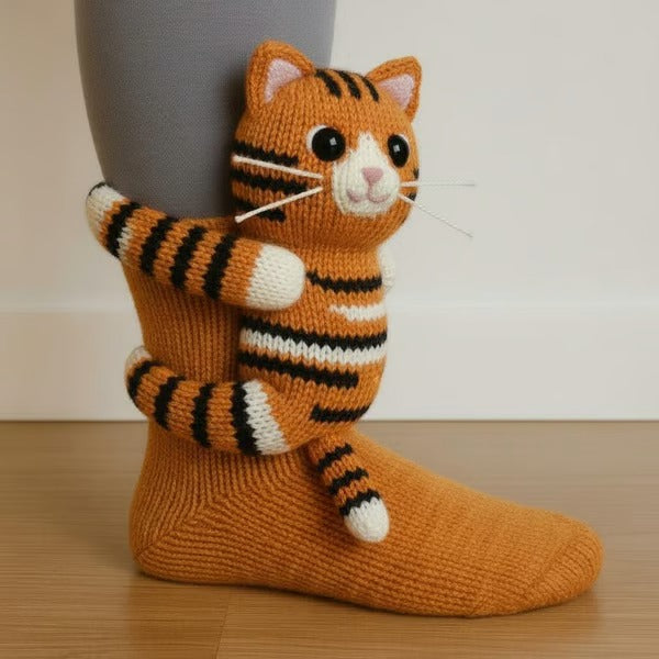 Handmade Knitted Animal Socks