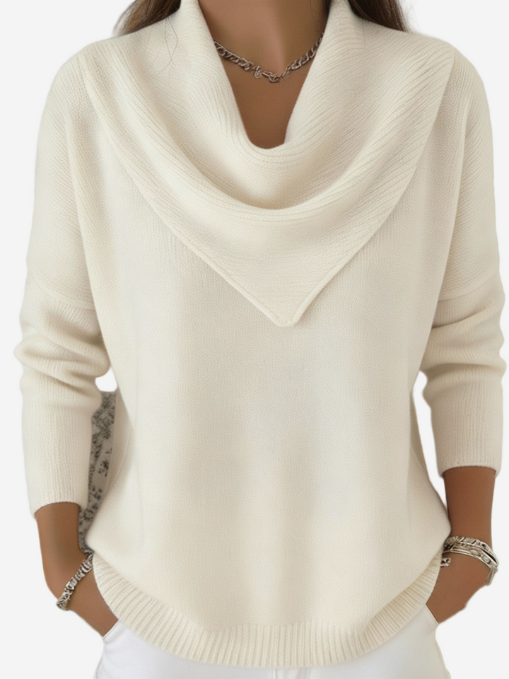 Liora - Elegant Retro Sweater Triangle Neck