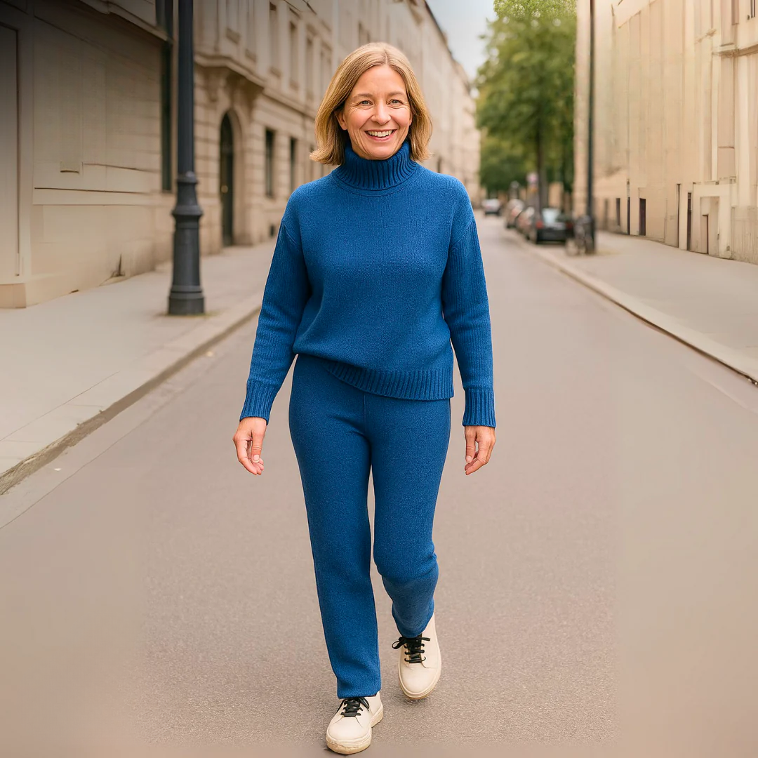 Vivian - Two-Piece Woven Sweater and Pants Set