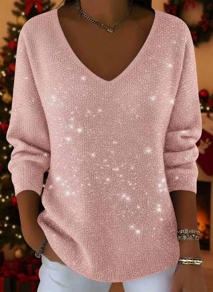 Marigold - V-neck Shiny Sweater