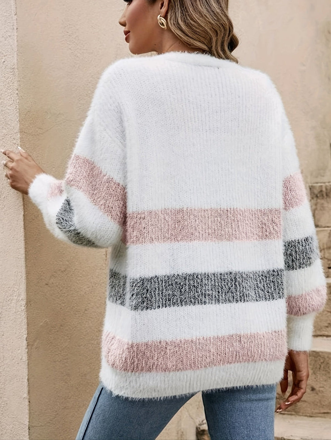 Alayah™ | Striped Button-Down Cardigan