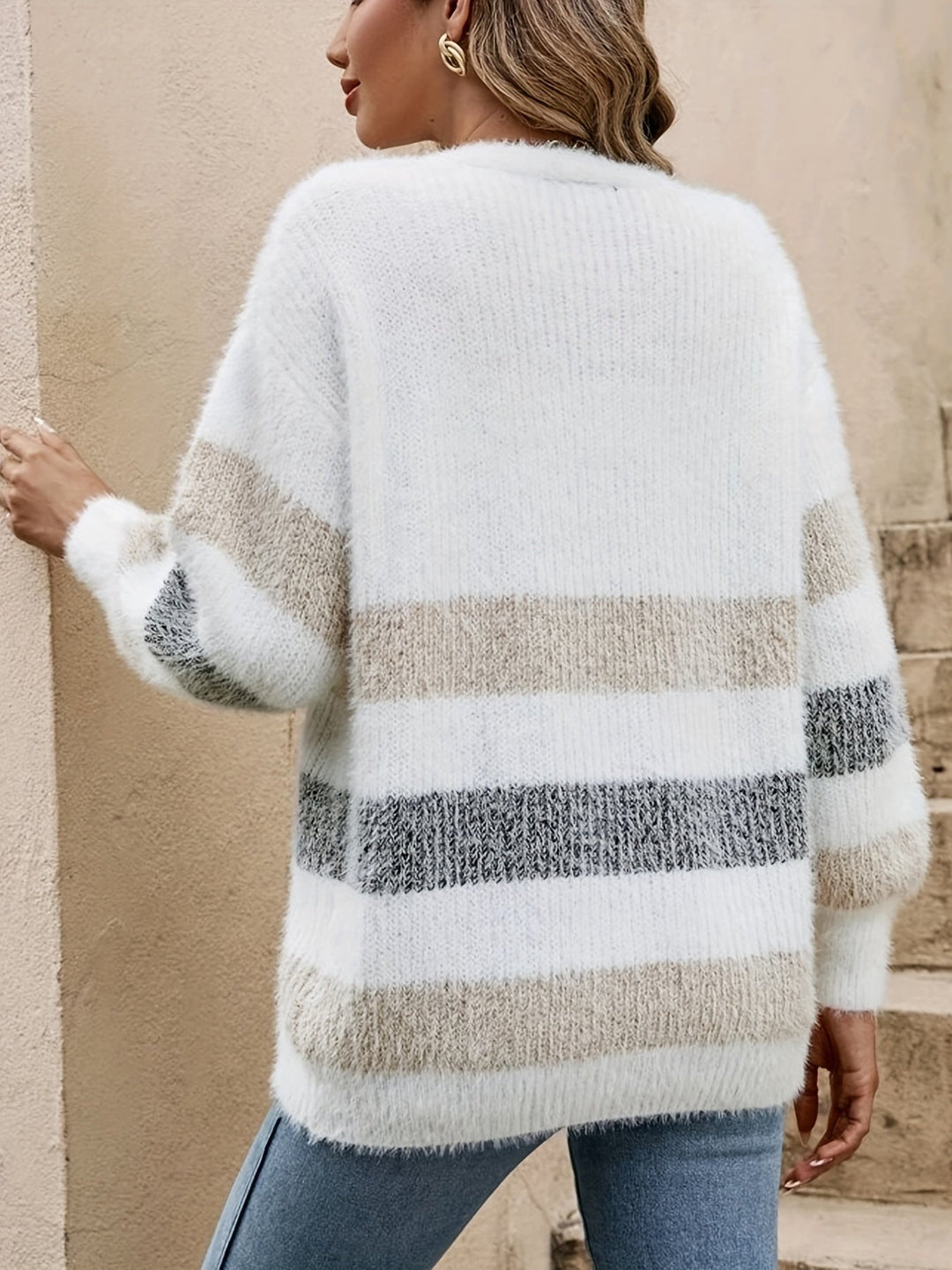Alayah™ | Striped Button-Down Cardigan