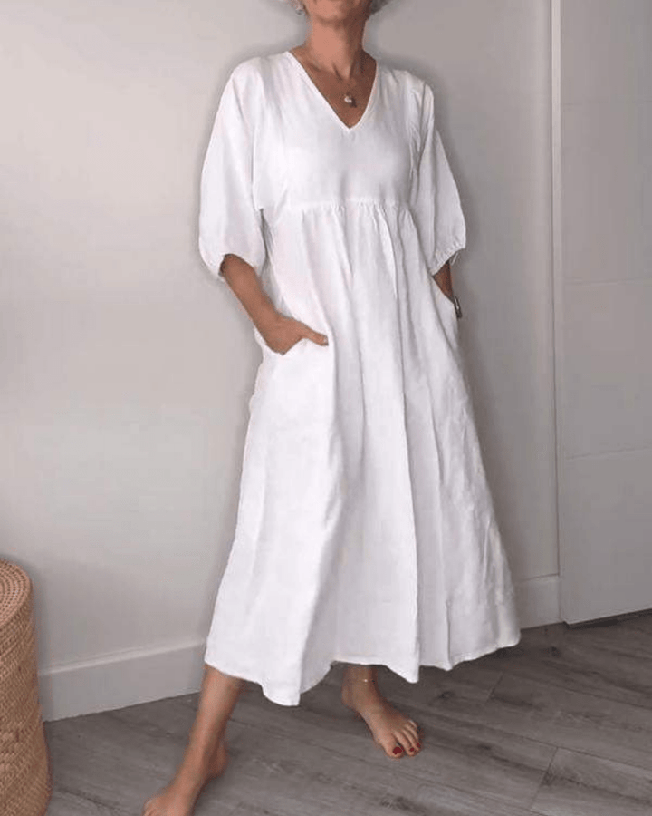 Calliope™ | Elegant V-Neck Maxi Dress