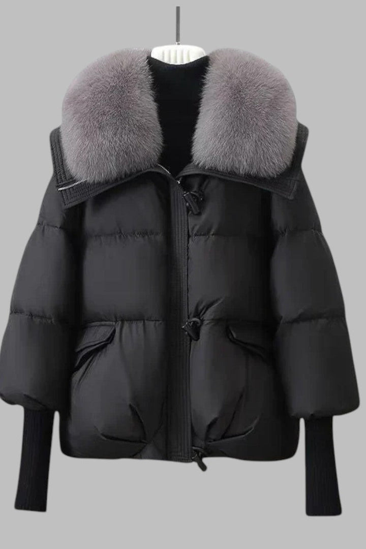 Elise - Winter Parka Coat with Fur Collar